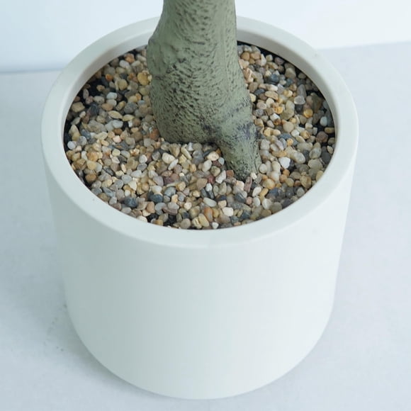 Arbre de Roses Artificielles Réalistes de 120 cm - Plante Décorative en Soie et Plastique - Durable, Faible Entretien, Facile à Décorer - pour la Maison, les Événements, Intérieur et Extérieur - Roses Roses dans un Pot Blanc