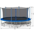 thumbnail image 2 of Triple Tree Outdoor Exercise Bouncer Trampoline with 360 Degree Safety Net, Blue, 14 ft, 2 of 7