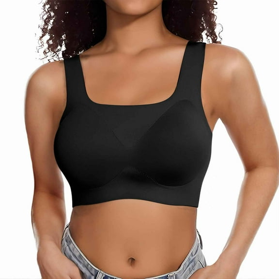 Miqool Seamless Bras for Women Comfort Padded Wireless Bralettes Soft Support Pullover T-Shirt Bra Full Coverage Everyday Bra Sleep Bra
