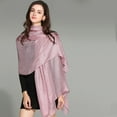 thumbnail image 3 of 180x85cm Bandanas Foulard Women Plain Scarf Pure Color Female Sunscreen Shawl Plus Size Hijab SILVER, 3 of 7