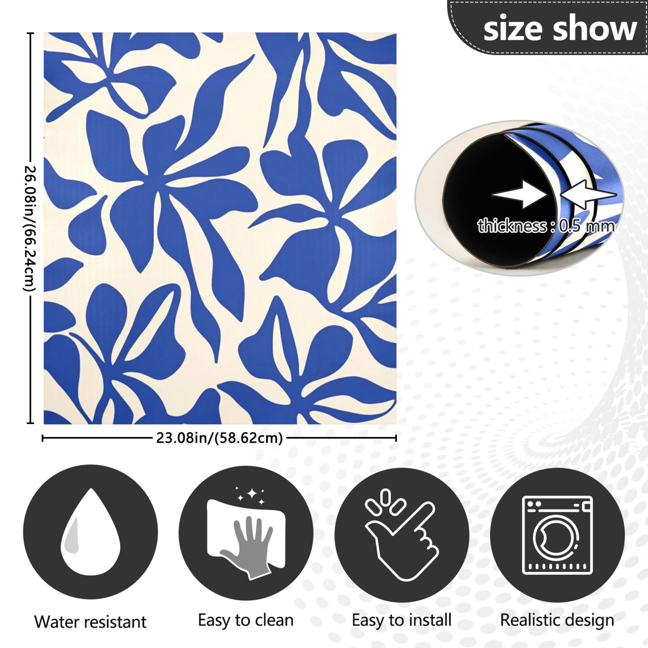 Dishwasher Magnetic Sticker 23x26 Inch Refrigerator Magnetic Sticker Washing Machine Magnetic Sticker Kitchen Panel Magnetic Sticker Home Decor Lovely Blue Pattern