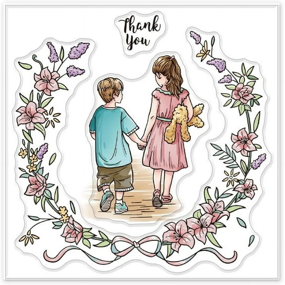 People Clear Stamps for DIY Scrapbooking Garland Silicone Clear Stamp Seals Transparent Stamps for Cards Making Photo Album Journal Home Decoration Plastic