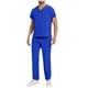 thumbnail image 1 of Penkiiy Scrubs Set para hombres, Classic V-Neck Stretch Top& Pantalones rectos Yoga Waistband XL Blue, 1 of 9