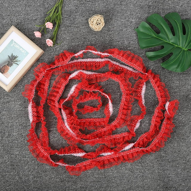 DIY Lace Craft, Polyester Silk Sequin Trim Wear Resistant Decoration For Cloth Making For Gift Packaging Red,Pink,Blue,Purple,White