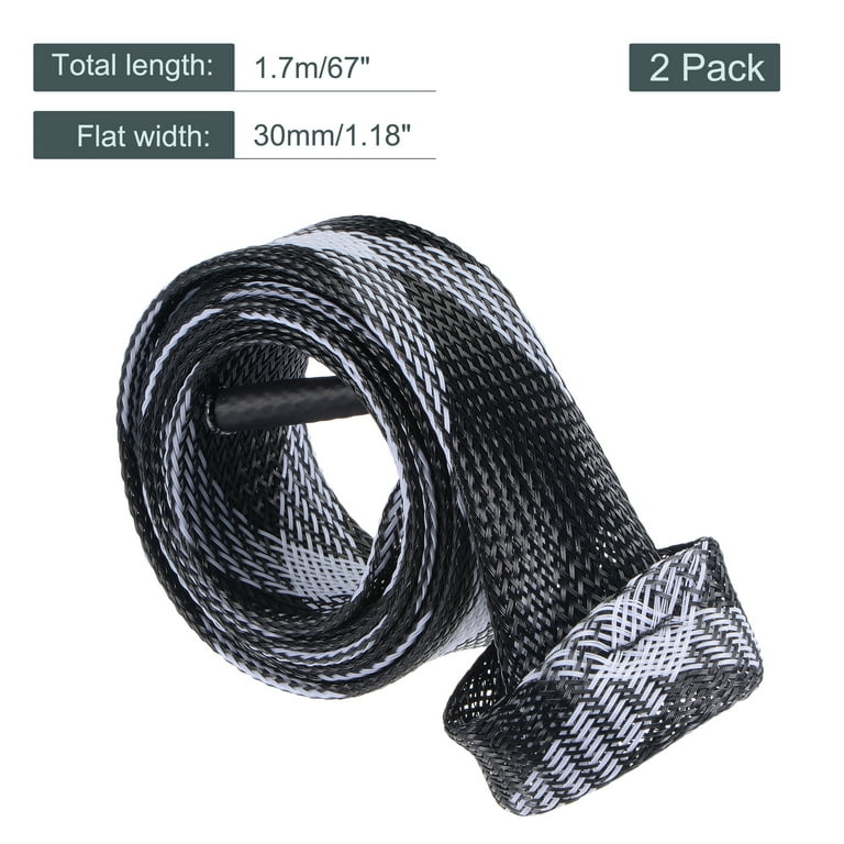 Uxcell 1.7m Black Blue Fishing Rod Sleeve Rod Sock Cover Braided