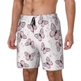 thumbnail image 2 of Balery Pink Butterflies (2) Mens Swim Trunks Swim Shorts for Men Quick Dry Inseam Beach Shorts with Compression Liner Pocket-Medium, 2 of 9