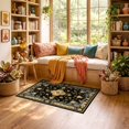 thumbnail image 2 of ODIKA 3'x5' Ultra-Soft Throw Mat, Gothic Vintage Medallion With Ornate Floral Scroll Corner Accents None Washable, Bare feet friendly, Easy Care Indoor rug for Bedside, Vanity, 2 of 7