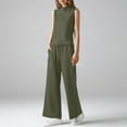 thumbnail image 4 of Women's Summer 2 Piece Outfits Mock Neck Tank Top Cropped Wide Leg Pants Lounge Sets 2025 Fashion Tracksuit, 4 of 6
