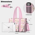 thumbnail image 5 of Teacher Tote Bag,Fairy Tale Princess Pattern Teacher Utility Tote Bag,Large Work Tote Bags for Women with Multiple Pockets,Top Zipper Closure,13.8x10.6x6.7 Inch, 5 of 5