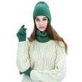 thumbnail image 1 of Hat Scarf Gloves Set Classic Unisex Thermal Gloves Loop Scarf Ribbed Knit Cap, 1 of 10