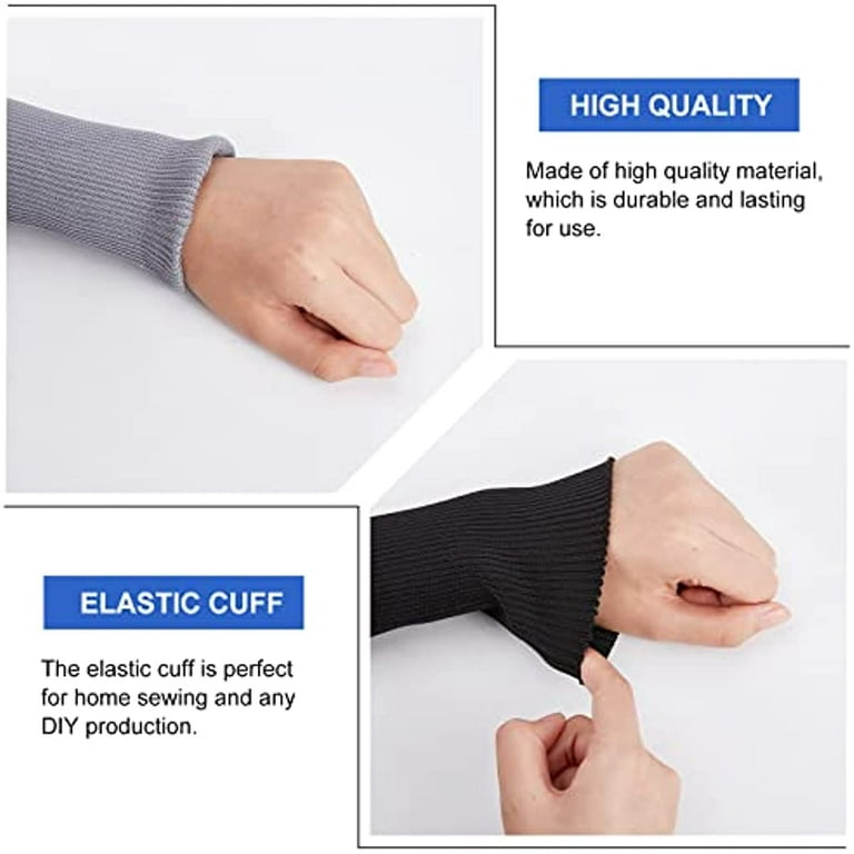 10Pcs 5 Colors Knit Cuff Sleeve Ribbing Cuff Material 5.9x3.3inch Tubular  Rib Cuffing Replacement for Waistband Leg Arms Wear Cotton Padded Jacket  Sportswear Cuffs Extension 