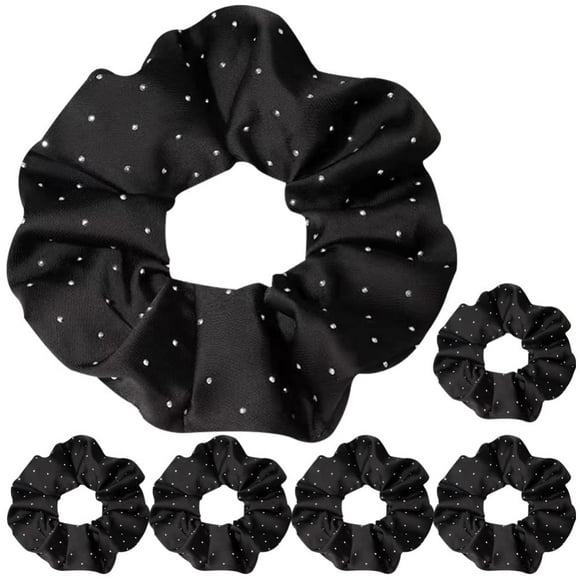 Hweilai 6 elastic silk headband full of star rhinestones large scrunchie