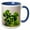 Blue/White, variant on 3drose, Macro Photo of the Leaves from a Ginkgo Biloba Jade Butterflies Tree., 11oz Two-tone Green Mug