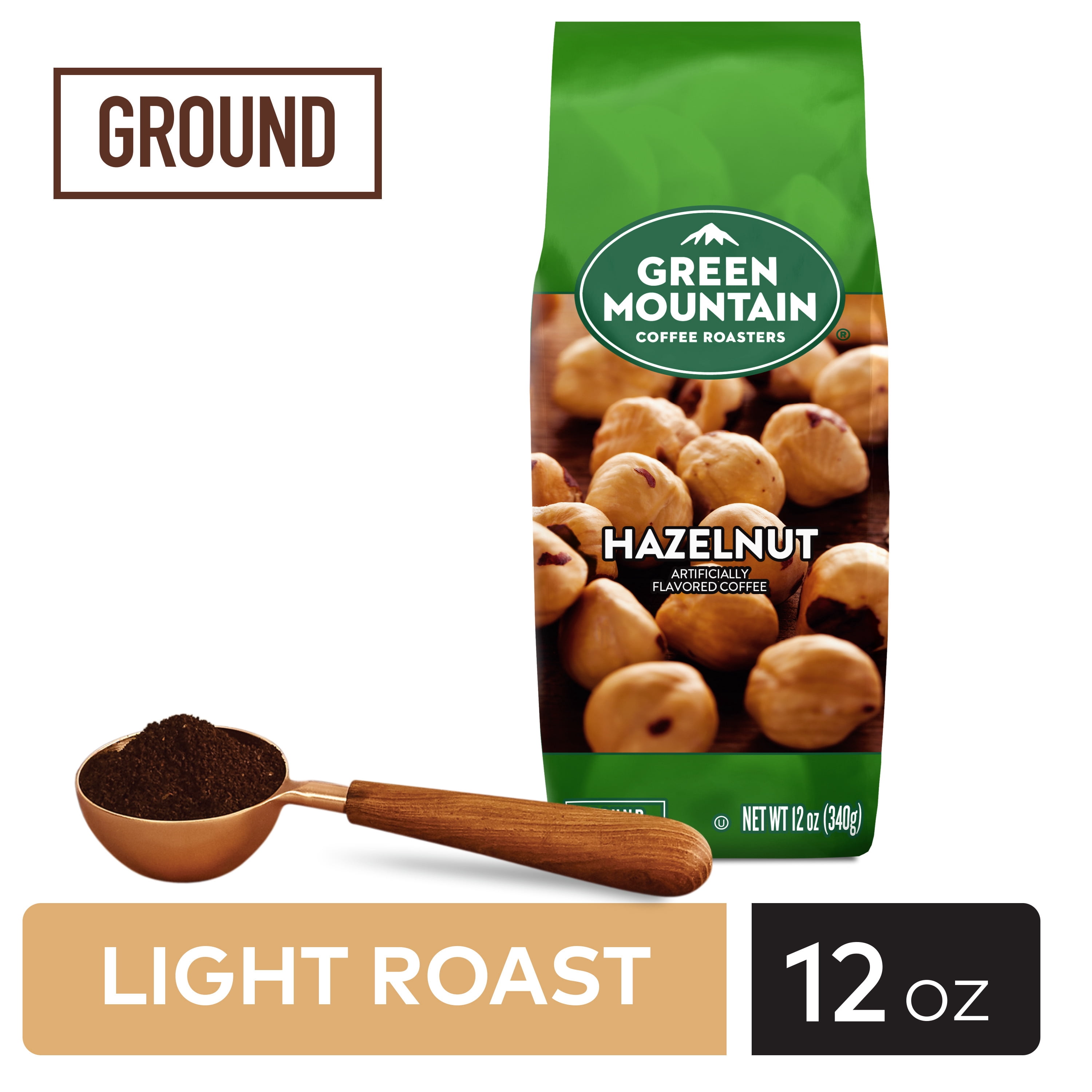 Green Mountain Coffee Roasters Hazelnut, Light Roast, Ground Coffee, 12 oz