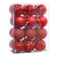thumbnail image 2 of Fllostpr 24PC Electroplated Christmas Ball Ornaments, Shatterproof Hanging Decor Set for Xmas Tree Wreath Garland Party Indoor, Red 1.2", 2 of 7