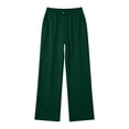thumbnail image 7 of Womens Straight Leg Solid Sweatpants, Elastic Waist Drawstring Loose Sports Pants with Pockets, Running Fitness Outdoor Wear | VerBelle,Army Green L, 7 of 7