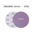 thumbnail image 2 of Unique Bargains 5 Pack 4-Inch Purple Sanding Discs 400 Grits Hook & Loop Professional Aluminum Oxide Sandpaper, 2 of 6