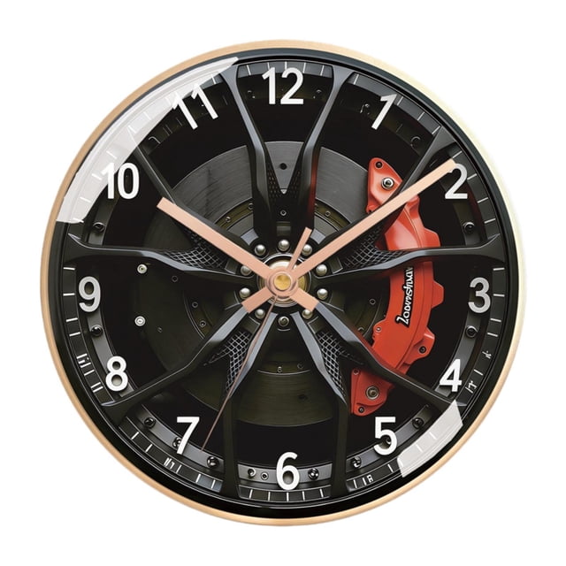 Reloj de pared redondo con mecanismo en forma de rueda, fácil de leer, ideal como regalo o F