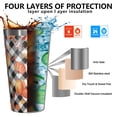 thumbnail image 3 of 16oz Tumblers Fall Pumpkins Leaves Pattern Stainless Steel Vacuum Insulated Double Wall Travel Tumbler Cups Mug with Lid and Straw,Cleaning Brush for Coffee,Tea, 3 of 4