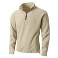 thumbnail image 3 of Zedker Mens Quarter Zip Pullover Long Sleeve Casual 1/4 Zip Sweatshirt Lightweight Solid Mock Neck Sweater Polo Shirts, 3 of 10