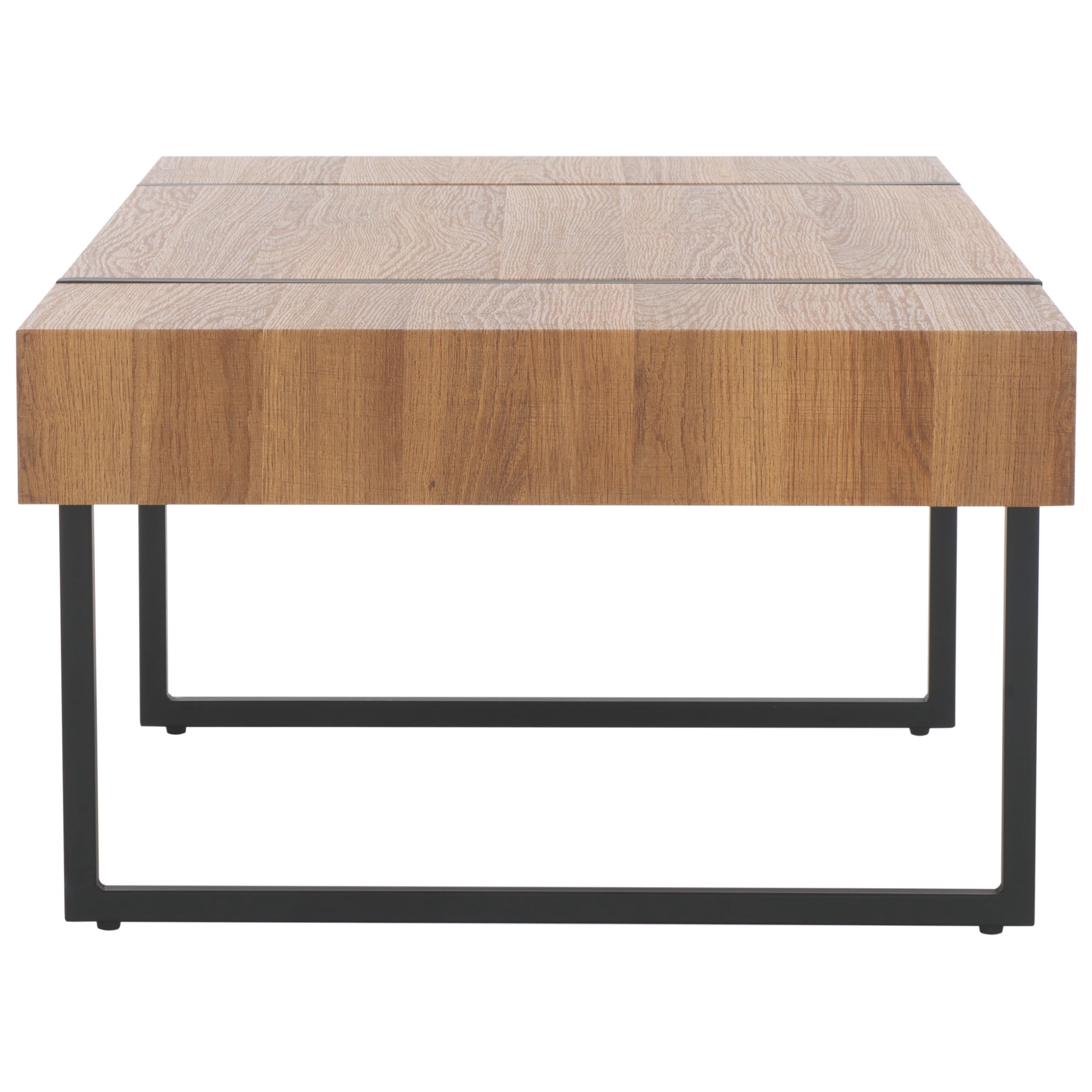 SAFAVIEH Tristan Contemporary Wood Coffee Table, Natural Brown Top/Black