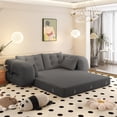 thumbnail image 2 of Jopath 3-In-1 Teddy Fabric Foam-Filled Sleeper Sofa Bed Human Dog Bed, Lazy Sofa Couch, 78.7" Multi-Functional Foldable Sofa Bed For Living Room,Guest Bed,Playroom, 2 of 8