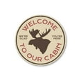 thumbnail image 2 of Moose Cabin Welcome Novelty Decor, Metal Wall Sign - 12" Circle, 2 of 4