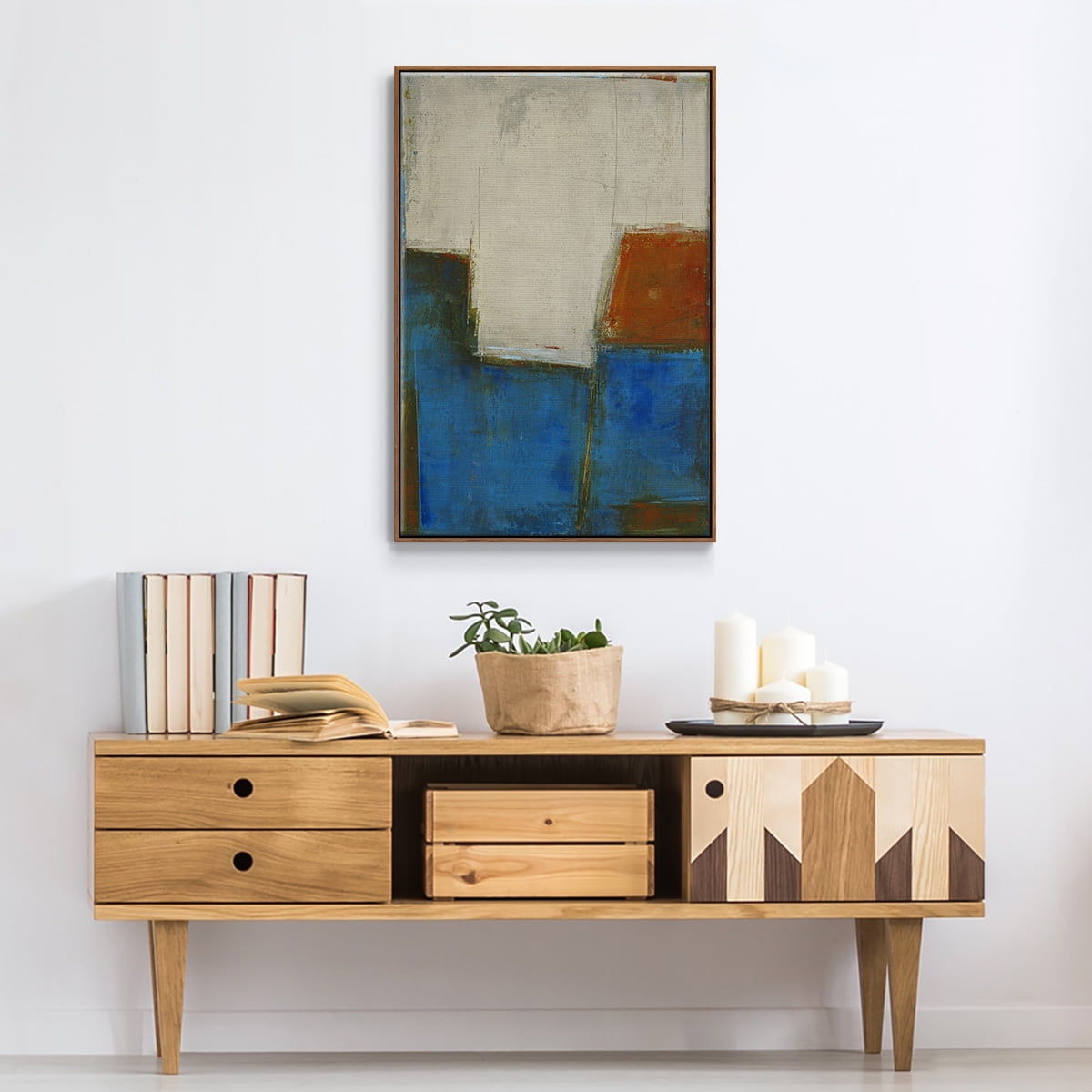 Comple x Thought Framed Premium Gallery Wrapped Canvas - Ready to Hang - 27 x 41 - Walnut Floating Frame