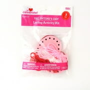 Way To Celebrate Lac Activity Kit, 7 pieces, Including 1 piece tips, 3 hearts and 3 laces, Red, Pink, Purple Hearts