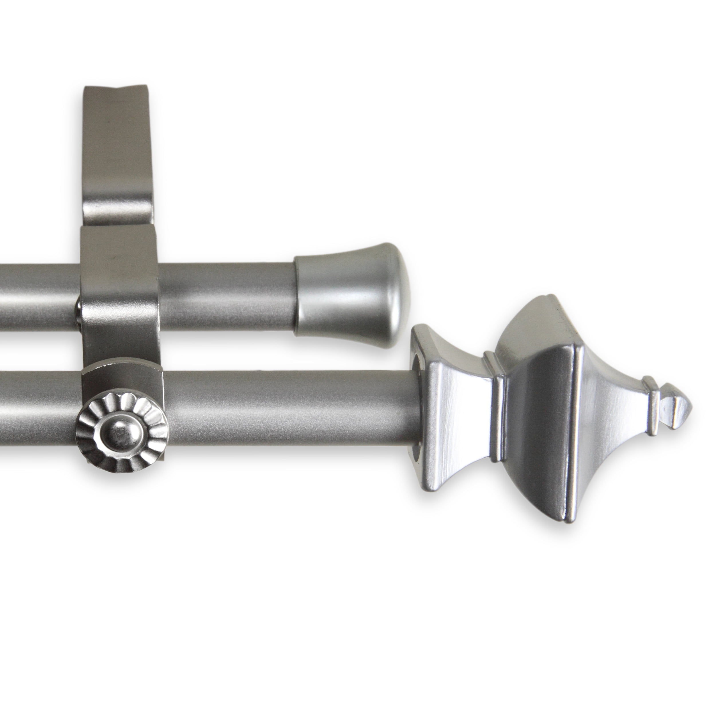 5/8" Adjustable 84 -120" Gavin Double Curtain Rod - Satin Nickel