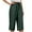Army Green, variant on Womens Elastic High Waist Capri Pants Summer Casual Loose Fit Capris Wide Leg Cotton Linen Pants