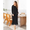 thumbnail image 3 of Ekouaer Women Nightgowns Long Casual Nightdress Long Sleeve Sleepwear with Pocket, 3 of 6