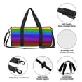thumbnail image 6 of Easygdp Colorful Glitter Rainbow Travel Bag, Camping, Weekend, Carry On Overnight Duffel Bag with Shoulder Strap, 6 of 8