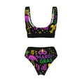 thumbnail image 5 of Daiia Mardi Gras with Flamingo Women's Bikini Set Two Piece Swimsuit High Waisted Bikini Adjustable Straps Bikini Perfect for Beach, Pool, and Summer Vacation-Small, 5 of 9