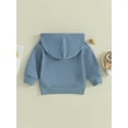 thumbnail image 3 of Toddler Baby Boys Girls Half-zip Hoodies Solid Color Long Sleeve Hooded Sweatshirt Pullovers Fall Winter Tops, 3 of 8
