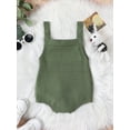 thumbnail image 3 of Newborn Baby Boys Girls Easter Overalls Sleeveless Bunny Print Knit Rompers, 3 of 9