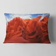 thumbnail image 2 of Designart Red and Orange Shade in Antelope Canyon - Photography Throw Pillow - 12x20, 2 of 5