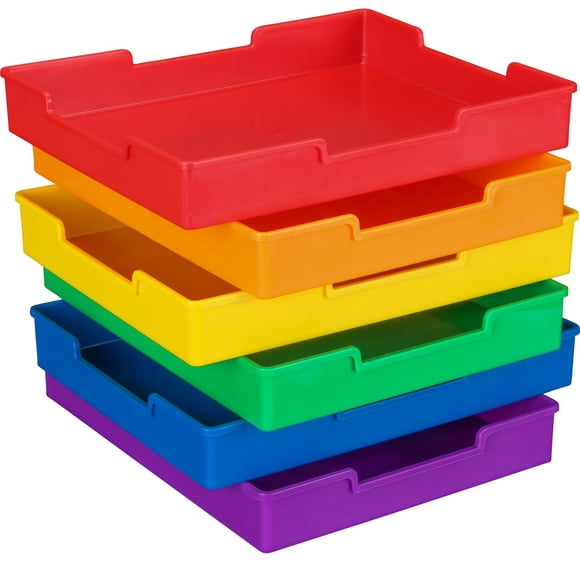 Really Good Stuff Plateaux en Plastique - Ensemble de 6 - Couleurs de Regroupement