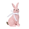 thumbnail image 1 of European - Style Resin Rabbit Easter Decoration with Bow and Rattan Effect - for Children's Rooms and Gardens, 1 of 6
