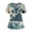 Light Blue, variant on Women's Short Sleeve Hawaiian Print Scrubs, Scrub Tops for Women Breathable Workwear Scrubs Loose Fit Shirts V-Neck with Pockets