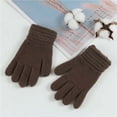 thumbnail image 2 of Krdevn Kids Baby Girls Boys Winter Warm Solid Knitted Flip Finger Mittens Gloves, 2 of 2