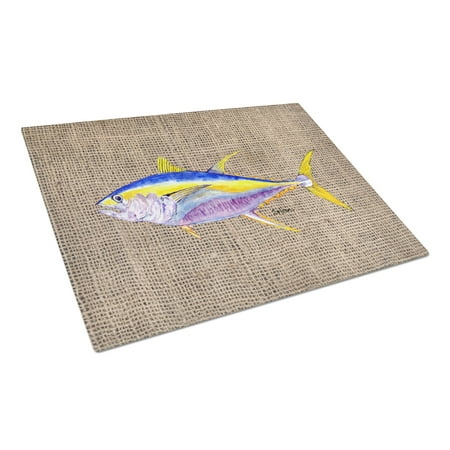

Caroline s Treasures 8771LCB Fish - Tuna Glass Cutting Board Large 12H x 16W multicolor