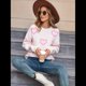thumbnail image 5 of Suéteres de Otoño para Mujer, Jersey Holgado de Punto A Rayas con Cuello Redondo y Larga con Estampado de Corazones 2025 M, 5 of 10