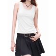 thumbnail image 4 of Tank Top for Women Summer Sleeveless Scoop Neck Workout Tank Tops Loose Basic Vest Tee Shirts White XXL, 4 of 9