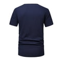 thumbnail image 7 of Summer Cotton Linen Vintage Henley Shirt Lightweight Casual Pullover Tops Side Slit Party Tees for Workout Fitness, 7 of 7