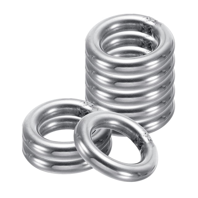 Unique Bargains 24mm Metal O Rings, 8 Pack 304 Stainless Steel Round Rings for Hardware Bags