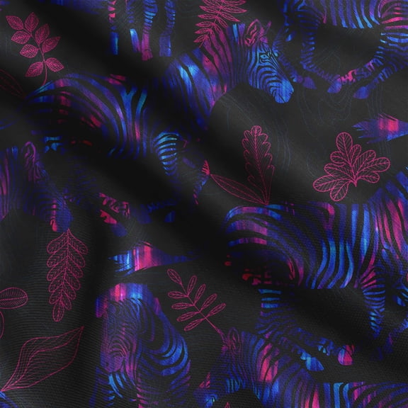 Soimoi Animals Print, Silk Fabric, Decor Sewing Fabric by The Yard 42 Inch Wide,Decorative Fabric for Shirts Suits Ties, Black