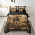 thumbnail image 2 of Manfei Kawaii Highland Cattle 7pcs Bedding Comforter Set,Rustic Cowhide Queen Bedding Sets,Western Farm Queen Sheet Sets For Teens,Luxury Bedroom Decor Reversible, 2 of 8