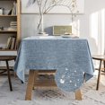 thumbnail image 2 of Waterproof Cotton Linen Tablecloths Rectangle Dining Table Cloth, Wipe Clean Indoor & Outdoor Table Cover for Buffet Party and Banquets, Wrinkle Resistant（60"x70"） Dirty Blue, 2 of 6