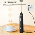 thumbnail image 3 of Dallfoll - Espumador de Leche de Mano,Recargable por USB, Máquina de Espuma Eléctrica para Café,3 Velocidades,2 Batidores,Mini Espumadora Mezcladora,Frappe Latte Cappuccino Chocolate Caliente,Negro, 3 of 5